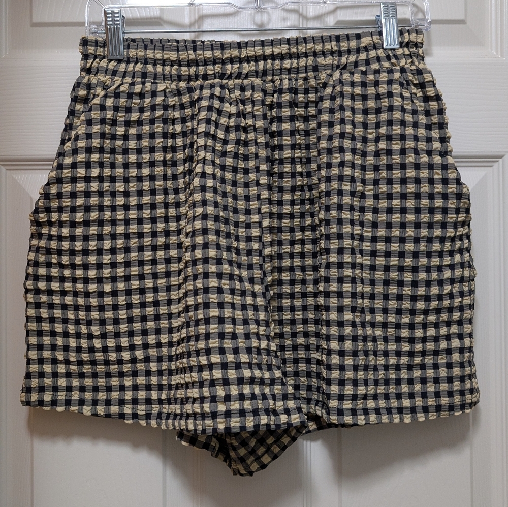 Verge Girl Black and Cream Gingham Shorts